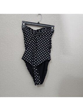 We Wore What Swimsuit One Piece SX Black Polka Dot NWT